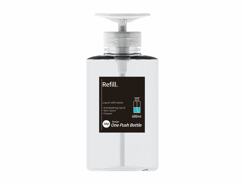 １ｄｐ　ワンプッシュボトル　４００ｍｌ　丸　クリア